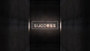 Success, Dark background, Neon light, Wall, 4K wallpaper
