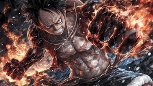 Monkey D. Luffy, Dramatic, Sun God Nika, One Piece, 4K wallpaper