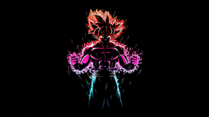 Ultra Instinct Goku, Black background, Dragon Ball Z, AMOLED, 4K wallpaper