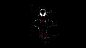 Miles Morales, Spider-Man, Dark, Black background, Artwork, Spiderman, 4K wallpaper