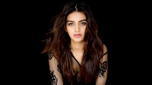 Nidhhi Agerwal, Indian actress, Telugu Actress, Black background, 4K wallpaper