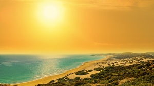 Coastal, Seascape, Sunset, Yellow, Seashore, Turkey, 4K wallpaper