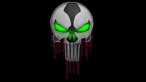Spawn, Skull, Punisher, Black background, AMOLED, 4K wallpaper