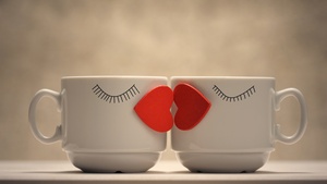 Coffee cups, Love hearts, Romantic, Cute cups, Coffee Mugs, 4K wallpaper