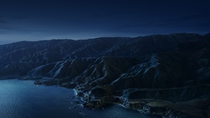 Big Sur, Mountains, Night, Dark, macOS Big Sur, Stock, California, 4K wallpaper
