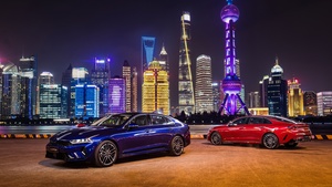 Shanghai, Cityscape, Night, City lights, 2020, 4K wallpaper