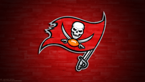 Tampa Bay Buccaneers, Red background, NFL team, American football team, 4K wallpaper