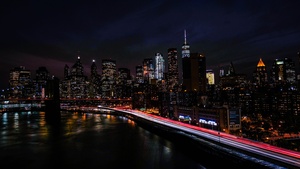 New York City, Night view, Cityscape, City lights, Timelapse, Aesthetic, 4K wallpaper
