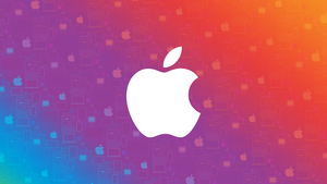 Apple logo, Gradient background, Colorful background, Abstract design, 4K wallpaper