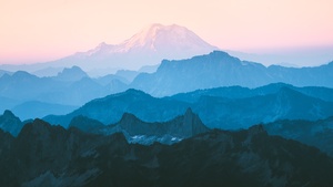 Mountain range, Foggy, Morning, Layers, Mountains, 4K wallpaper