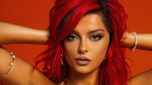 Singer, Bebe Rexha, Orange aesthetic, 4K wallpaper