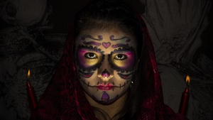 Woman, Scary, Halloween costume, Mexican, Festival, 4K wallpaper