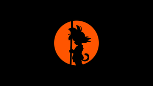 Son Goku, Silhouette, Black background, AMOLED, Dragon Ball, 12K, 4K wallpaper