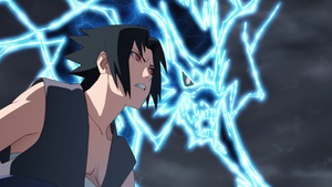 Sasuke Uchiha, Lightning Strike, Naruto, 4K wallpaper