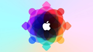 Apple logo, WWDC, Colorful, Gradient background, Pastel background, 4K wallpaper