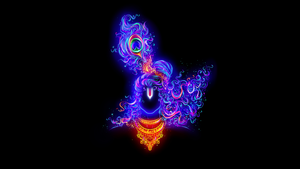 Lord Krishna, Digital Art, Glowing, Black background, AMOLED, Indian festival, 4K wallpaper