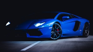 Lamborghini Huracan, Blue, Dark, 4K wallpaper