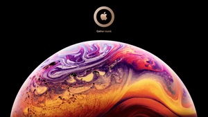 iOS 12, Stock, Black background, 4K wallpaper