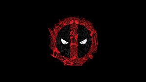 Deadpool, Black background, Marvel Superheroes, AMOLED, 4K wallpaper