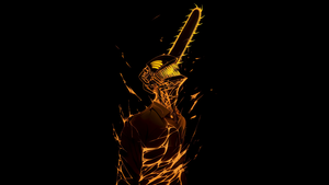 Denji, AMOLED, Chainsaw Man, Black background, AI art, 4K wallpaper