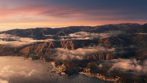 Big Sur, Sunset, Mountains, Clouds, Evening, macOS Big Sur, Stock, California, Aesthetic, 4K wallpaper