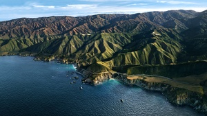 Big Sur, Mountains, Daylight, Blue Sky, macOS Big Sur, Stock, California, 4K wallpaper