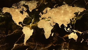 Golden, World map, 4K wallpaper