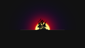 Pirate ship, Silhouette, Dark background, Sunset, 4K wallpaper