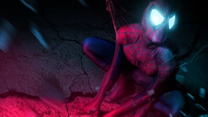 Iron Spider, Neon, Spider-Man, Cosplay, Marvel Superheroes, Spiderman, 4K wallpaper