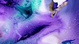 Pearl ink, Liquid art, Purple aesthetic, Flowering, Fluid, Backgrounds, 4K wallpaper