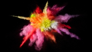 macOS Sierra, Color burst, Splash, Colorful, Black background, Stock, 4K wallpaper