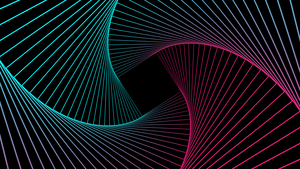 Geometric, Pattern, Spiral, Neon, Gradient Abstract, Black background, Abstract lines, 4K wallpaper