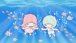 Little Twin Stars, Blue aesthetic, Kiki and Lala, Cartoon, Sanrio, 4K wallpaper