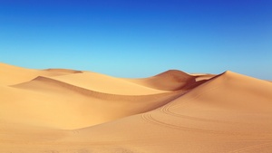 Desert, Blue Sky, Sand Dunes, Clear sky, 4K wallpaper