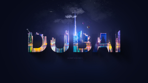Dubai, Typography, Digital Art, 4K wallpaper