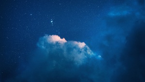 Starry sky, Clouds, Blue Sky, Night, 4K wallpaper