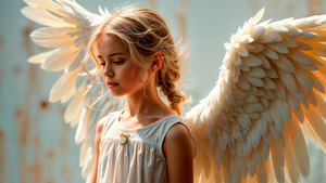 Cute child, Angel wings, AI art, Fairy, Cute Girl, 4K wallpaper