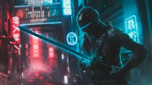 Snake Eyes, Katana, Ninja, Neon, 4K wallpaper