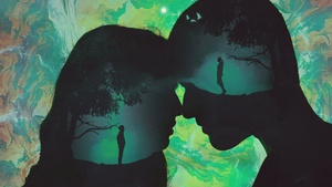 Lovers, Couple, Silhouette, Romantic, 4K wallpaper