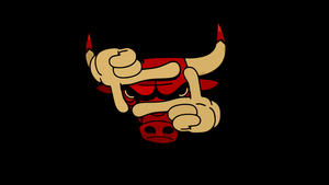 Chicago Bulls, Minimalist, Black background, AMOLED, Basketball team, 4K wallpaper