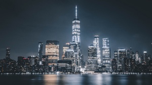 Manhattan, New York City, Night, Cityscape, City lights, 4K wallpaper