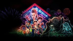 Stranger Things, Netflix series, Neon art, 4K wallpaper