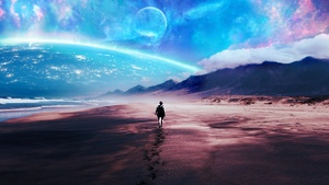 Alone, Beach, Lost, Exploration, Travel, Surreal, 4K wallpaper