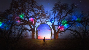 Surreal, Portal, Dream, Alone, Doorway, Spectrum, 4K wallpaper