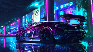 Cyberpunk, McLaren, Supercars, Neon art, 4K wallpaper