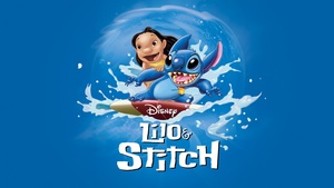 Lilo and Stitch, Movie poster, Blue background, Animation movies, Disney Animation, 4K wallpaper