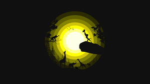 The Lion King, Simba, Forest, Silhouette, Yellow, Black background, Simple, 4K wallpaper