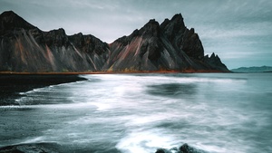 Rocks, Seashore, Beach, Iceland, 4K wallpaper