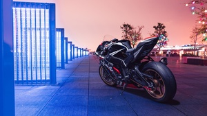 Kawasaki Ninja ZX-10R, Neon, Sports bikes, 4K wallpaper