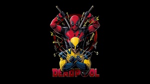 Deadpool and Wolverine, Movie poster, Black background, AMOLED, 2024 Movies, 4K wallpaper